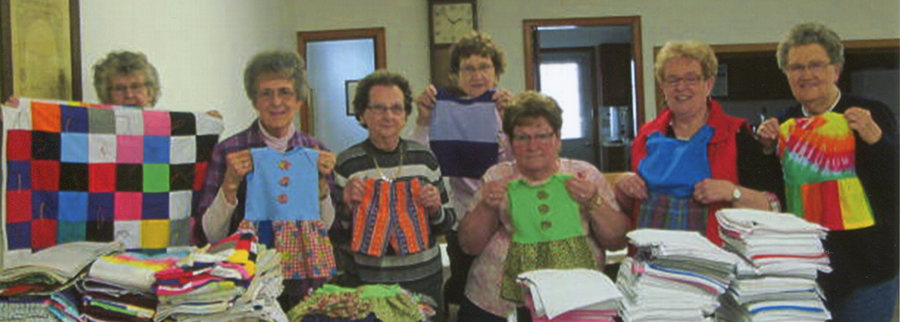 Pictured left to right are: Helen Hohn, Marge Rogers, Bernice Eddy, Colleen Swenson, Irene Olinger, Kay Jorgenson and Bernice Trudeau.