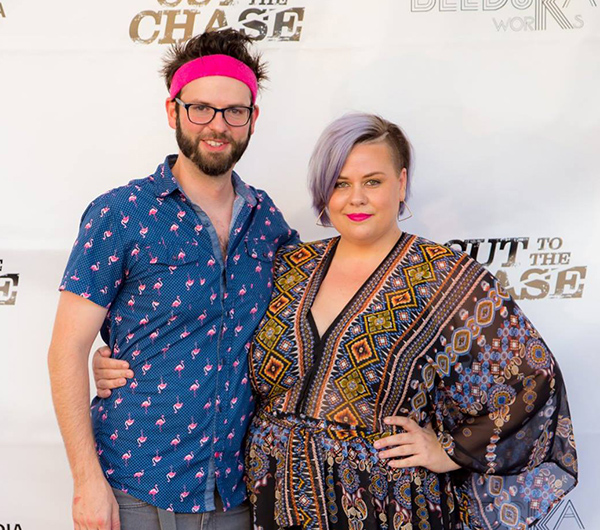 Pictured are Rob Senska and his wife, Mindy Bledsoe, at the red carpet premiere of “Cut to the Chase.”
