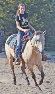 Caycee Guinn takes her horse through the various turns and paces at the Fun Horse Show.
